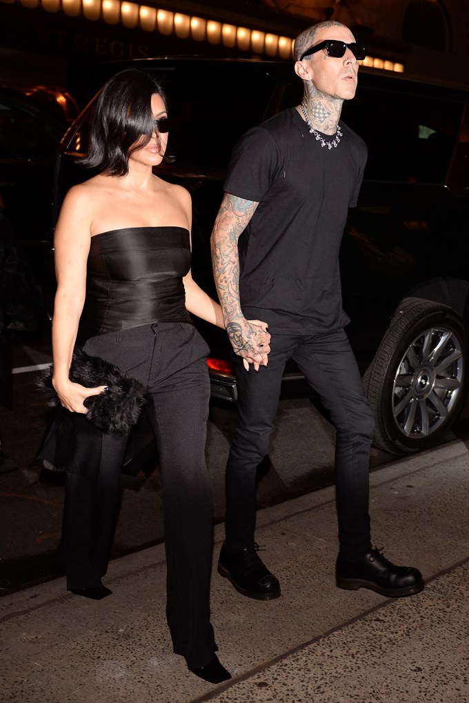 Kourtney Kardashian & Travis Barker Hold Hands