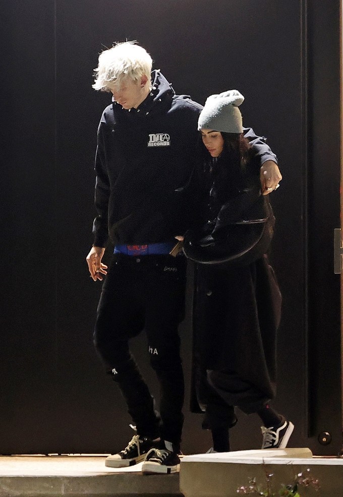 Megan Fox and Machine Gun Kelly Leaving the Studio