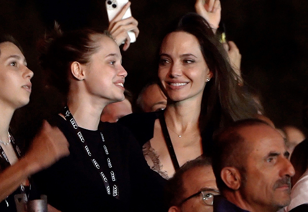 Angelina Jolie and daughter Shiloh Jolie-Pitt rock out at the Maneskin's concert