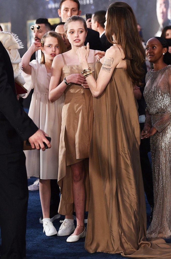 Shiloh & Angelina Jolie At ‘Eternals’ LA Premiere