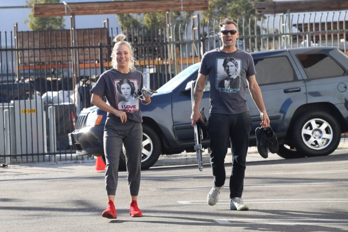 Sharna Burgess & Brian Austin Green Sport ‘Star Wars’ Shirts