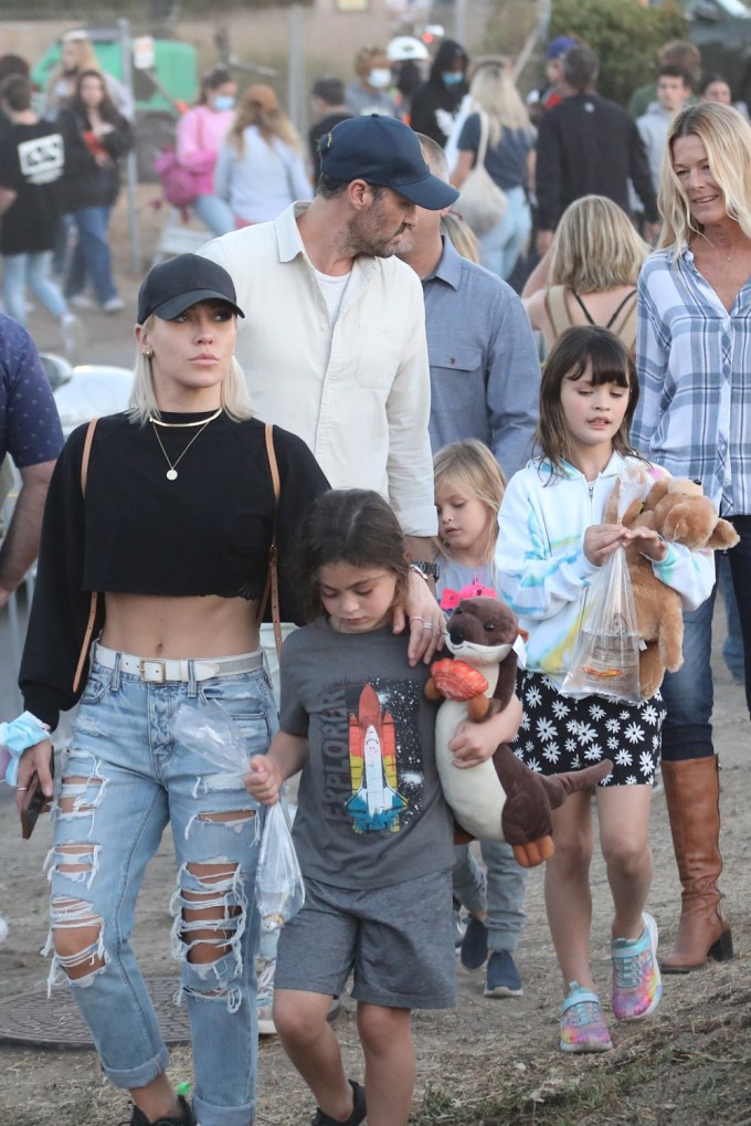 Brian Austin Green & Sharna Burgess With The Kids