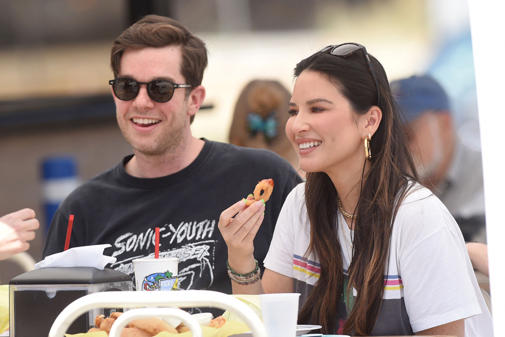 Exclusive All Round
Mandatory Credit: Photo by Michael Simon/Shutterstock (12190275ae)
Exclusive - First photos of John Mulaney and Olivia Munn after confirmation of their relationship. The two were all smiles and laughing out at lunch at Rick's Drive In & Out.
Exclusive - John Mulaney and Olivia Munn on a date, Los Angeles, California, USA - 26 Jun 2021