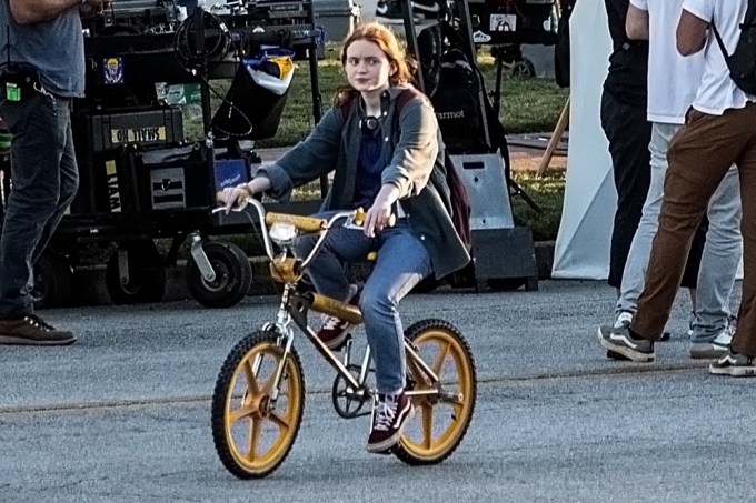 Sadie Sink on Stranger Things 4 Set