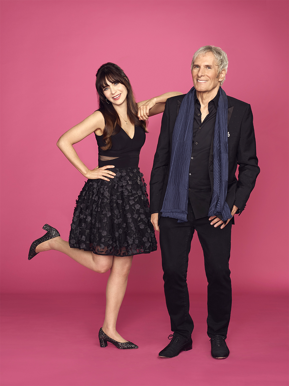 CELEBRITY DATING GAME - ABC's “Celebrity Dating Game” stars Zooey Deschanel and Michael Bolton. (ABC/Sami Drasin)