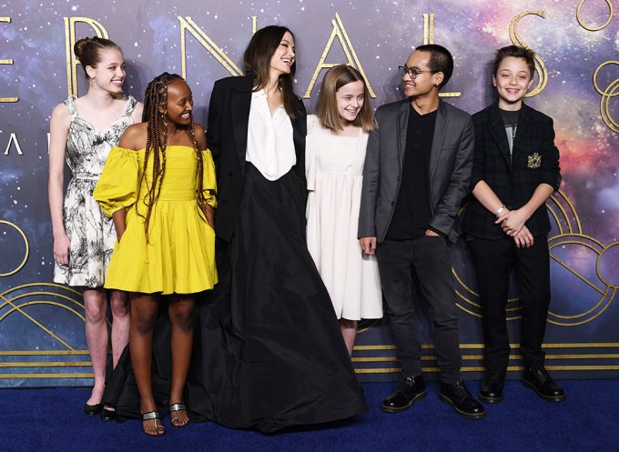 Angelina Jolie and Her Kids Laugh at the ‘Eternals’ Premiere