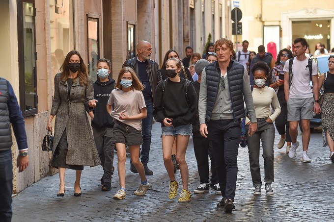 Angelina Jolie With Her Kids in Rome