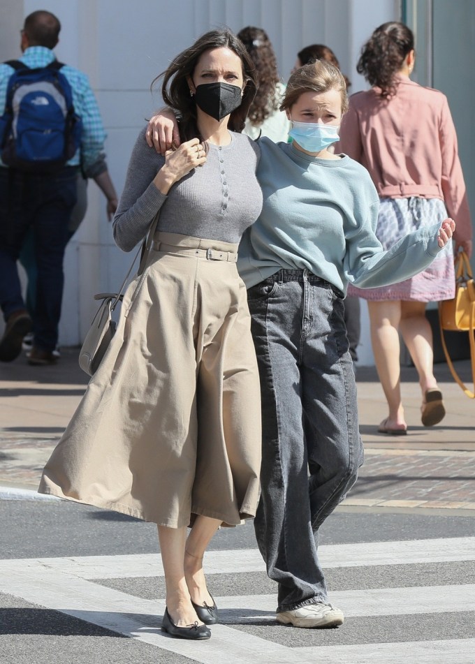 Angelina Jolie & Shiloh at the Grove