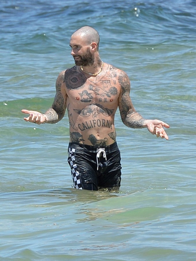 Adam Levine In The Ocean