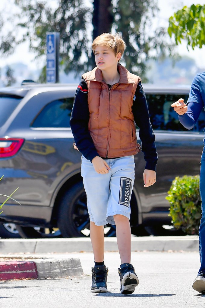 Shiloh Jolie-Pitt Wears Versace Shorts