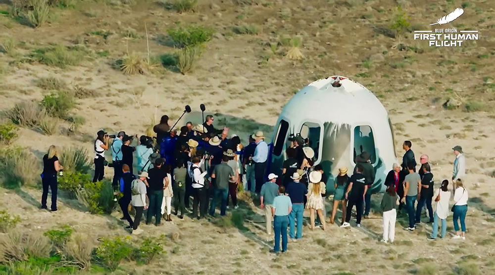 Jeff Bezos and New Shepard launch, Launch Site One, USA - 20 Jul 2021