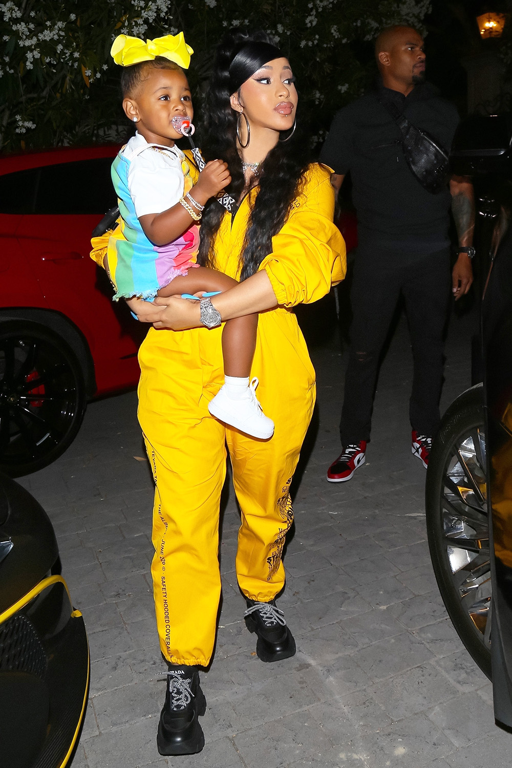 *EXCLUSIVE* Beverly Hills, CA  - Cardi B and daughter Kulture was seen in rare form as she attended Teyana Taylor’s exclusive listening party for her new album entitled “The Album”. Cardi looks chic as she sports the signature custom hazmat suit created for Teyana’s guest. Offset arrived later and the 3 enjoyed their time with Teyana’s daughter and others who attended the listening party. As seen in the picture, Offset embraces his daughter and smiles for the camera with Cardi B behind him.

Pictured: Cardi B

BACKGRID USA 17 JUNE 2020 

BYLINE MUST READ: NYP/BLM / BACKGRID

USA: +1 310 798 9111 / usasales@backgrid.com

UK: +44 208 344 2007 / uksales@backgrid.com

*UK Clients - Pictures Containing Children
Please Pixelate Face Prior To Publication*