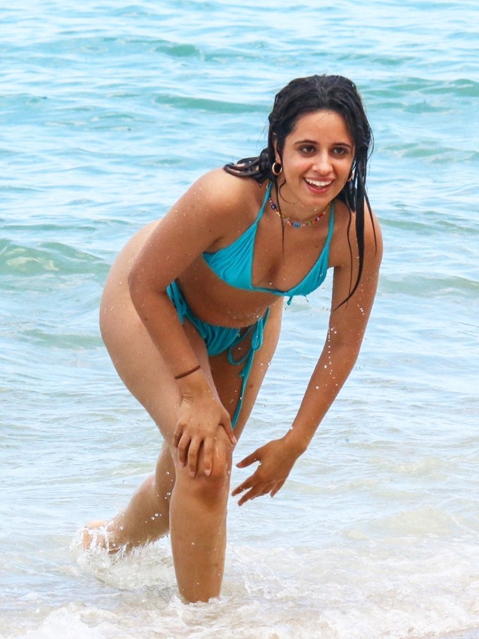 Camila Cabello In A Blue Thong Bikini