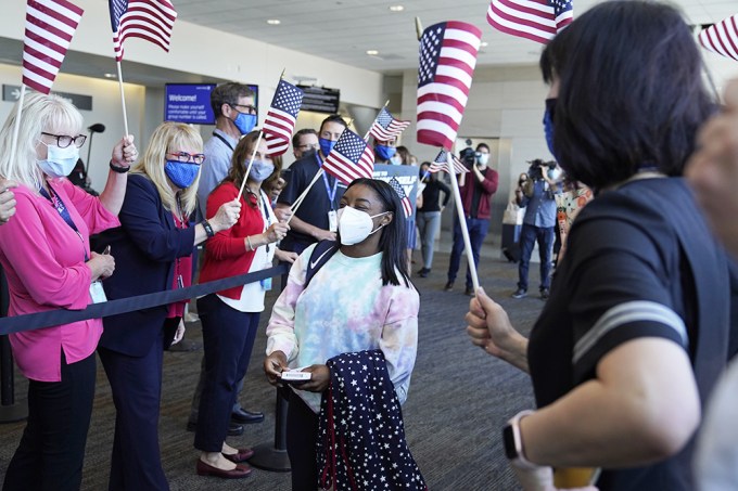 Simone Biles leaves for the Tokyo Olympics