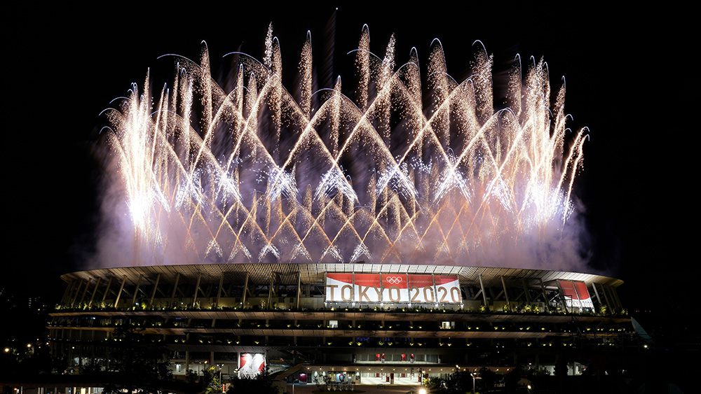 Fireworks illuminate over the National Stadium during the opening ceremony of the 2020 Summer Olympics, in Tokyo
Olympics Opening Ceremony, Tokyo, Japan - 23 Jul 2021