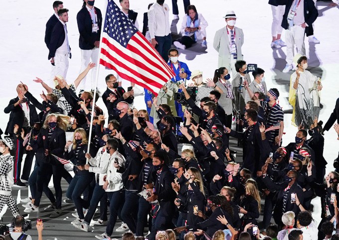 Sue Bird & Eddy Alvarez in the Opening Ceremony