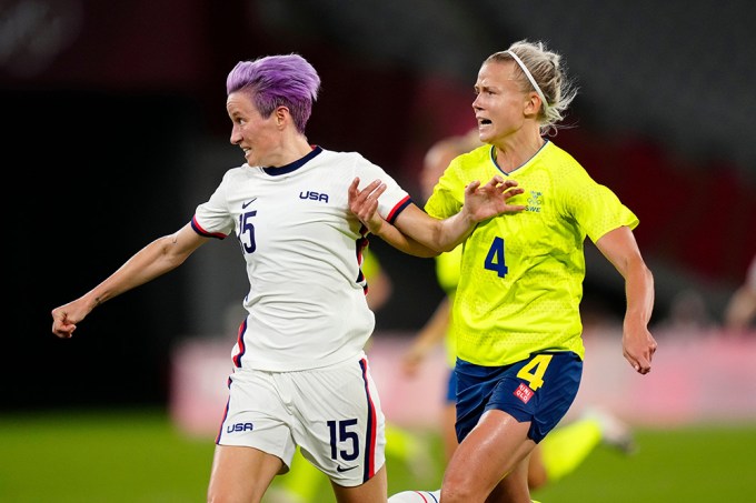 Megan Rapinoe competes at the 2021 Tokyo Olympics