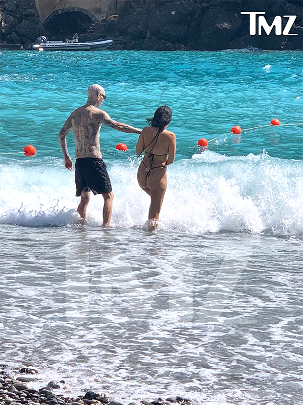 Travis Barker and Kourtney Kardashian in Italy