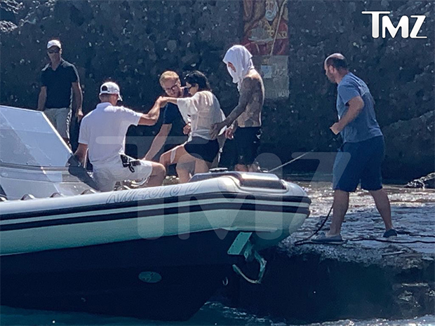 Travis Barker and Kourtney Kardashian in Italy