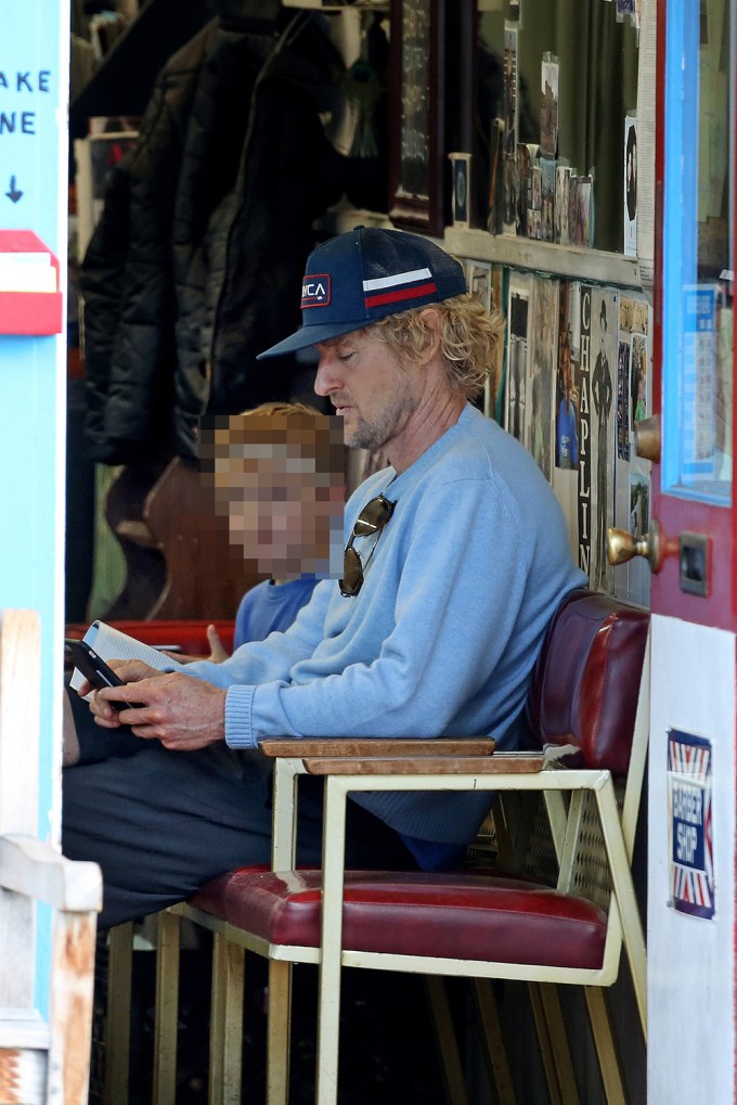 Owen Wilson Takes His Son for a Haircut