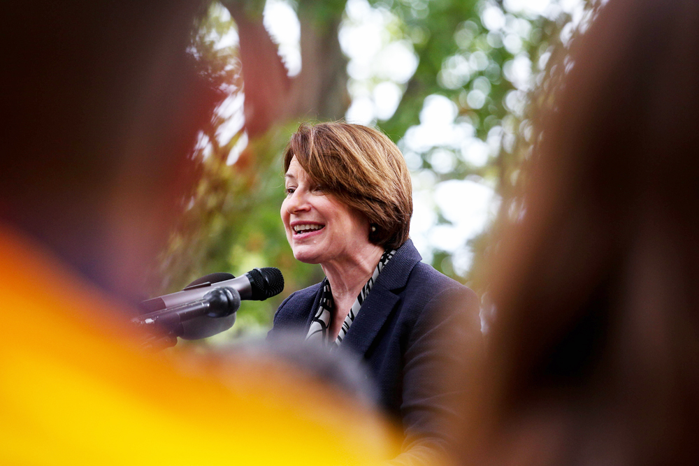 U.S. Senator Amy Klobuchar speaks at a rally in support of the For The People Act and to end the filibuster near the U.S. Capitol on August 3, 2021
People rally for the For The People Act near U.S. Capitol with Congresspeople, U.S. Capitol, Washington, USA - 03 Aug 2021