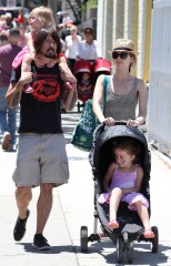 Dave Grohl with wife Jordyn Blum and daughters Violet Maye and Harper Willow
Dave Grohl and family in Studio City, Los Angeles, America - 17 Jul 2011