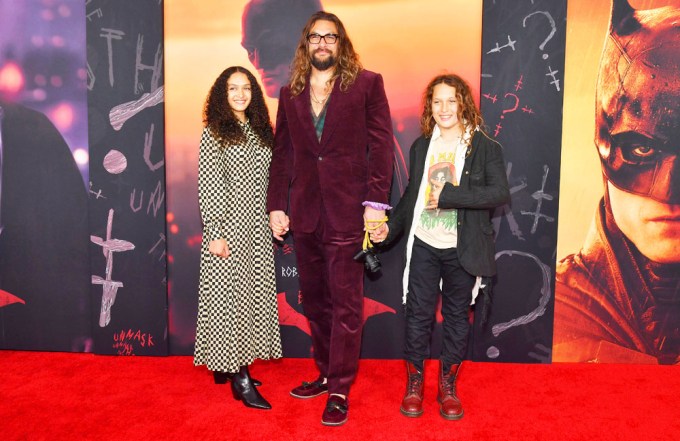 Jason Momoa Attends ‘The Batman’ With Children Lola & Nakoa-Wolf