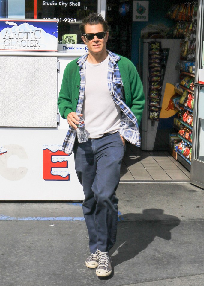 Johnny Knoxville at a Farmers Market in Studio City, California.