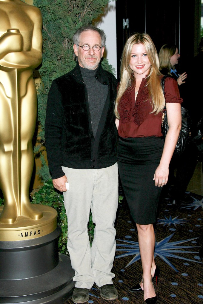 Steven Spielberg & Jessica Capshaw at the 2007 Oscar Nominees Luncheon