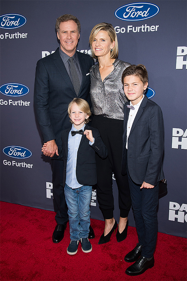 Will Ferrell, Viveca Paulin and kids