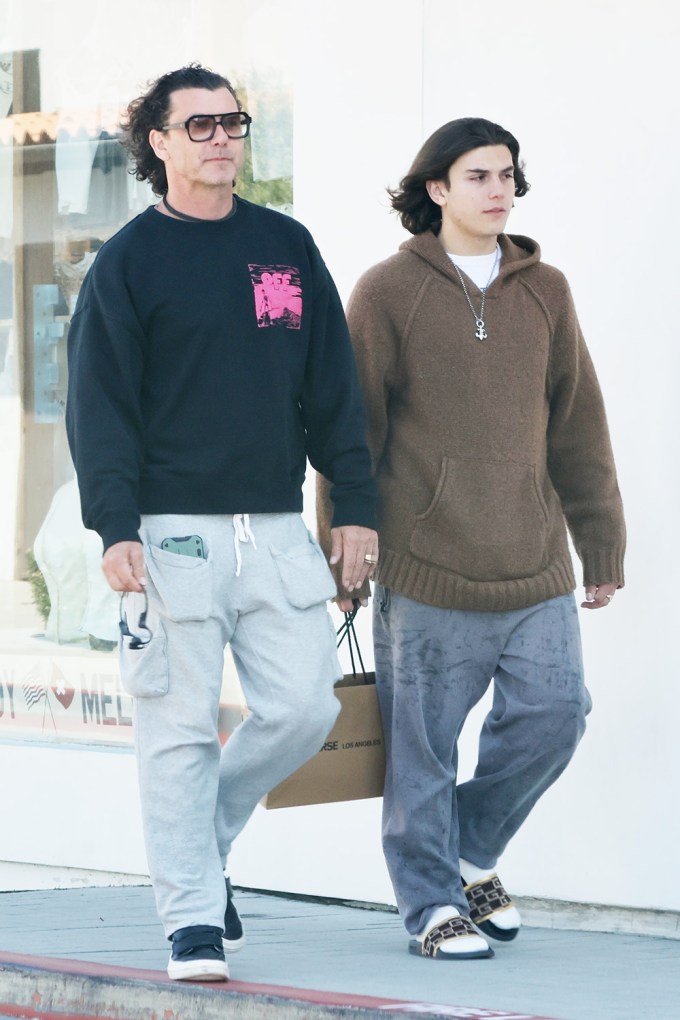 Gavin Rossdale & his son Kingston walking