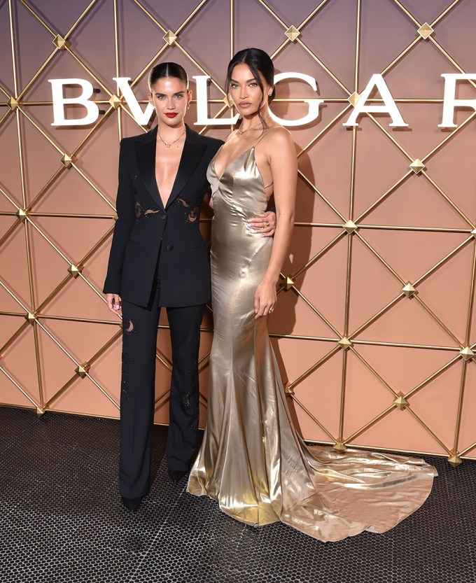 Sara Sampaio and Shanina Shaik at the Bvlgari x B.Zero1 party