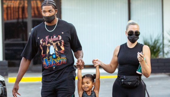 tristan thompson and khloe kardashian with daughter true