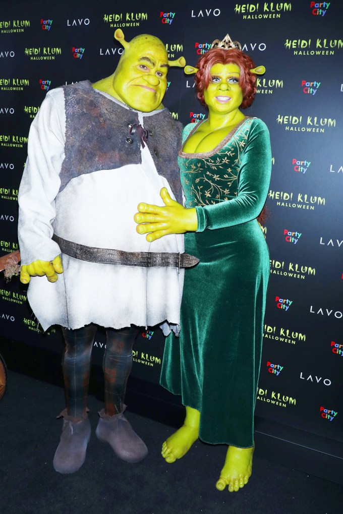 Heidi Klum as Princess Fiona and Tom Kaulitz as Shrek