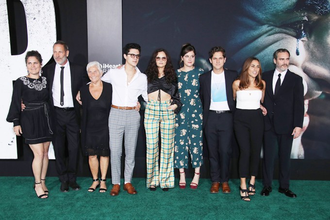 Joaquin Phoenix with his family at the ‘Joker’ premiere