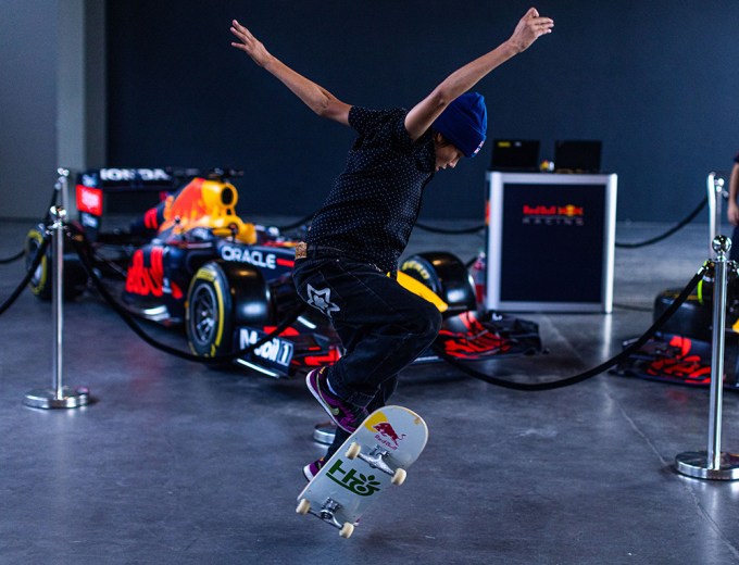 Jiro Platt With Red Bull Formula 1 Cars