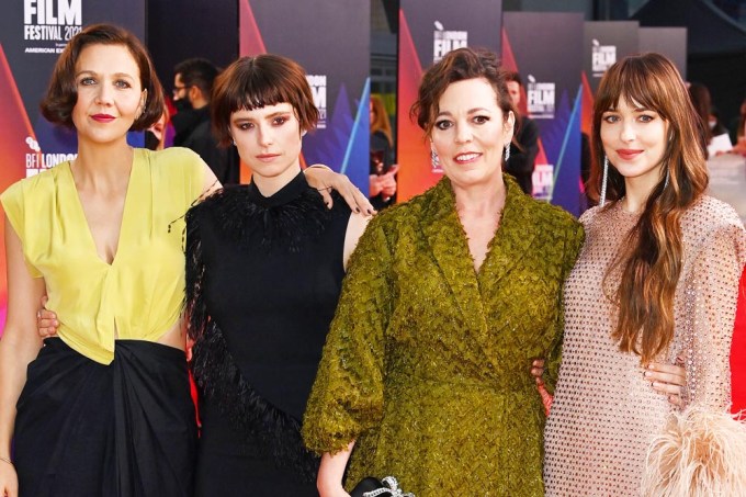 Maggie Gyllenhaal, Jessie Buckley, Olivia Coleman and Dakota Johnson