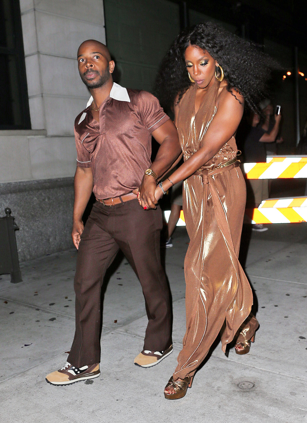 Kelly Rowland and Tim Weatherspoon at BeyoncŽ'sÊSoul Train-themed 35th birthday bash in New York