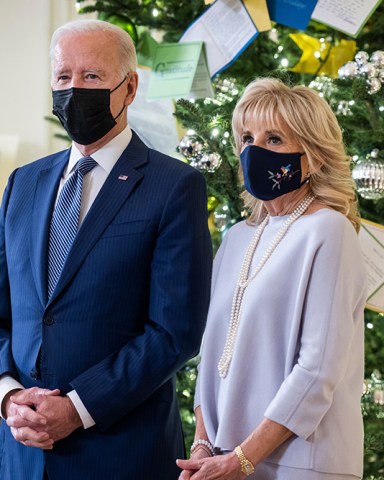 US President Joe Biden, along with his wife Jill Biden, during a menorah lighting in celebration of Hanukkah in the East Room of the White House in Washington, DC, USA, 01 December 2021.
Biden participates in menorah lighting for Hanukkah, Washington, Usa - 01 Dec 2021