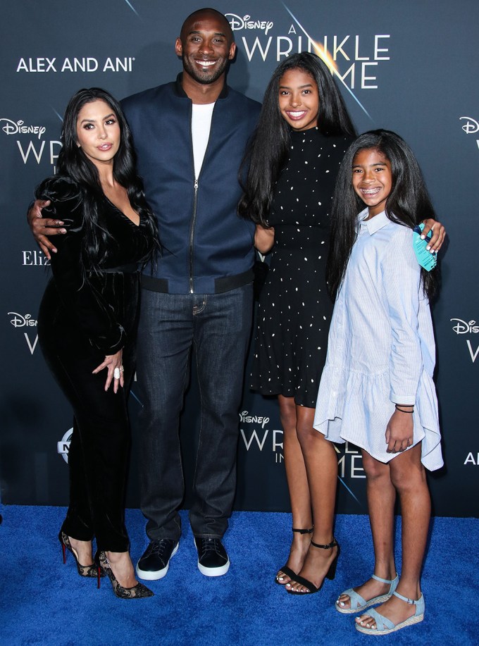 Natalia Bryant and her family at the ‘A Wrinkle in Time’ film premiere