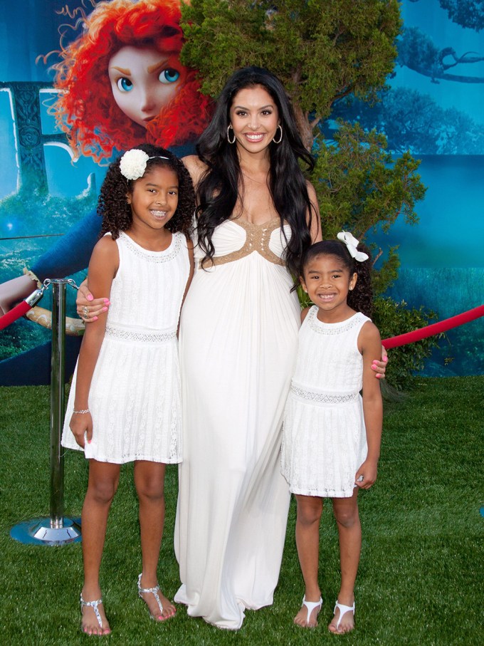 Vanessa Bryant with two of her daughters at the ‘Brave’ film premiere