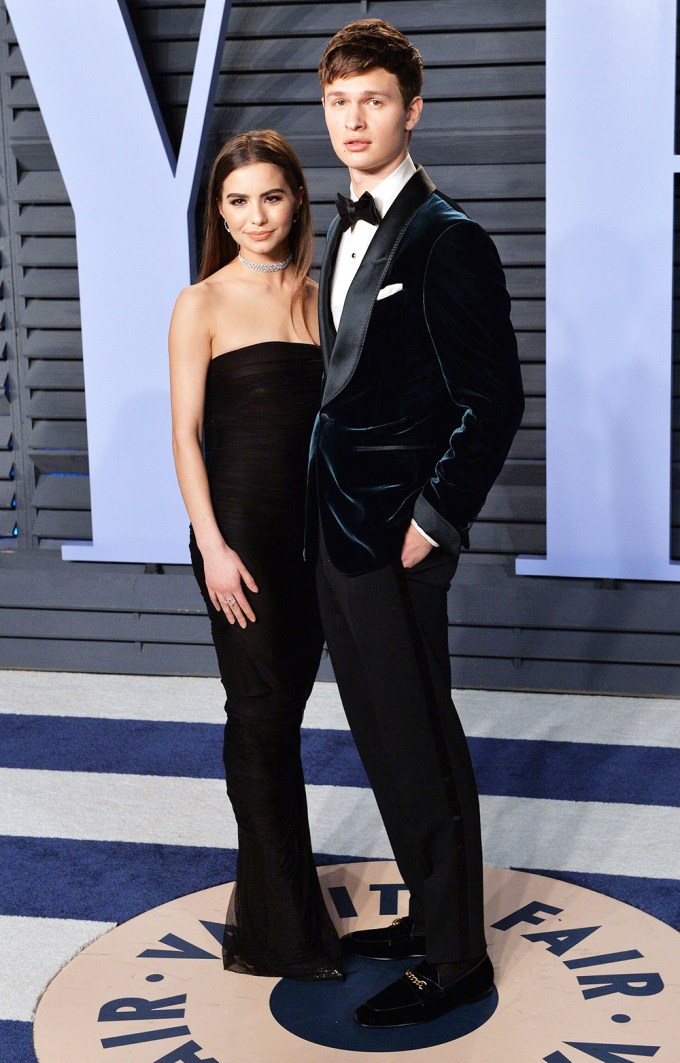 Ansel Elgort and Violetta Komyshan at the Vanity Fair Oscar Party