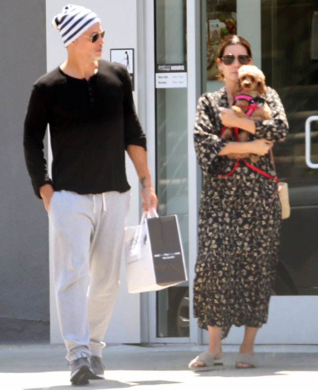 Bryan Randall, Sandra Bullock, and Sandra's dog 