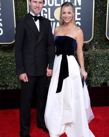 Karl Cook and Kaley Cuoco
76th Annual Golden Globe Awards, Arrivals, Los Angeles, USA - 06 Jan 2019