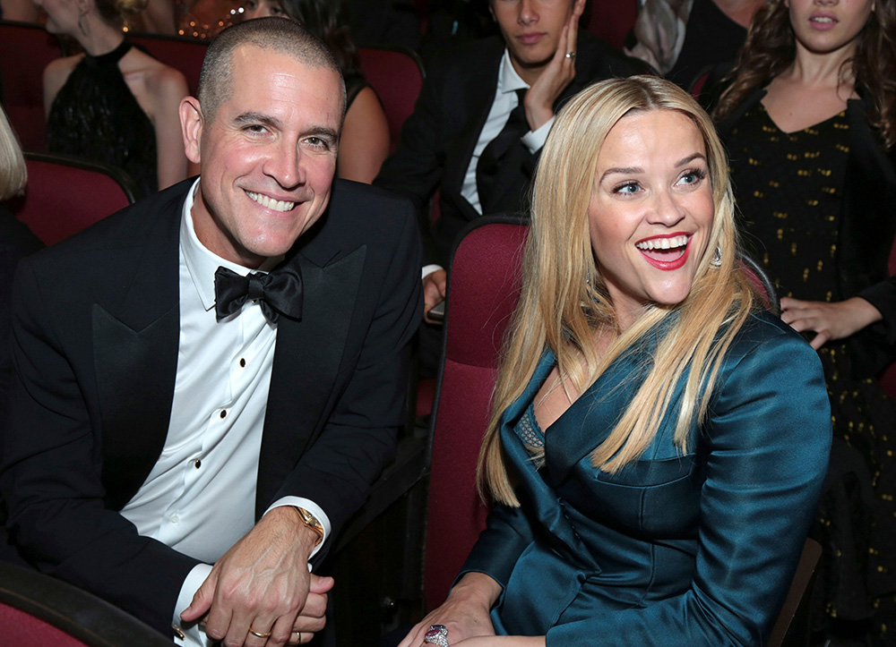 Jim Toth, Reese Witherspoon. Jim Toth, left, and Reese Witherspoon pose in the audience at the 69th Primetime Emmy Awards, at the Microsoft Theater in Los Angeles
69th Primetime Emmy Awards - Audience, Los Angeles, USA - 17 Sep 2017