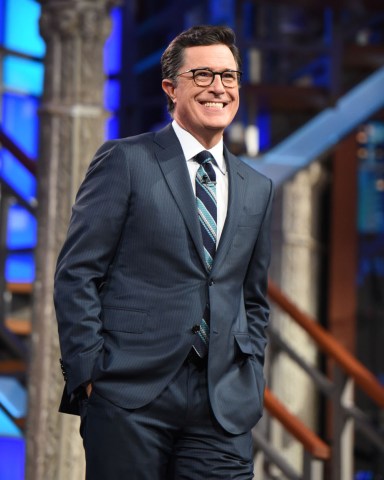 The Late Show with Stephen Colbert airing tonight, Monday, July 11, 2016, including guests Bryan Cranston, Busy Phillips, and musical performance by Blink-182 taping in New York. Photo: Timothy Kuratek/CBS ©2016CBS Broadcasting Inc. All Rights Reserved