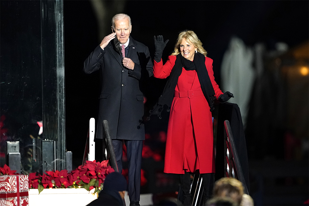 President Joe Biden and first lady Jill Biden attend the National Christmas Tree lighting ceremony at the Ellipse near the White House, in Washington
Biden Christmas Tree, Washington, United States - 02 Dec 2021