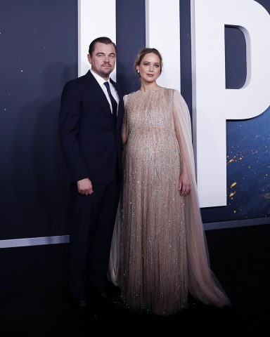 Jennifer Lawrence and Leonardo DiCaprio arrive on the red carpet at the world premiere of Netflix's "Don't Look Up" on Sunday, December 05, 2021 in New York City.
World Premiere of Netflix's "Don't Look Up" in New York, United States - 05 Dec 2021