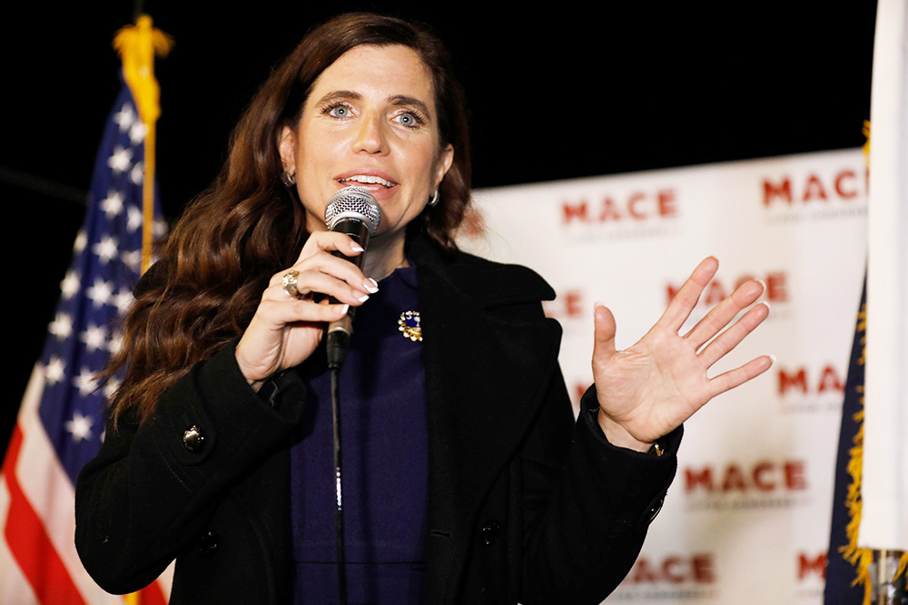 Republican Nancy Mace talks to supporters during her election night party in Mount Pleasant, S.C. U.S. Rep. Nancy Mace, posted a video of obscenities that she said had been spray-painted on her Charleston-area home over the Memorial Day weekend
Mace-Home Vandalized, Mount Pleasant, United States - 04 Nov 2020