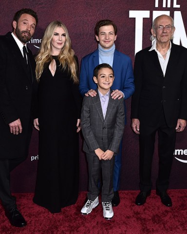 From left, Ben Affleck, Lily Rabe, Daniel Ranieri, Tye Sheridan, and Christopher Lloyd arrive at the premiere of "The Tender Bar", at the TCL Chinese Theatre in Los Angeles
LA Premiere of "The Tender Bar", Los Angeles, United States - 12 Dec 2021